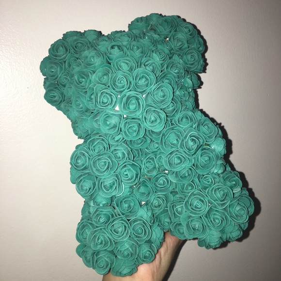 Turquoise Rose Bear - Picture 6 of 7